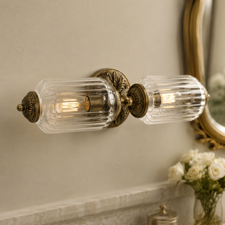 Roslyn Vintage Eloise Milk Glass Vanity Light