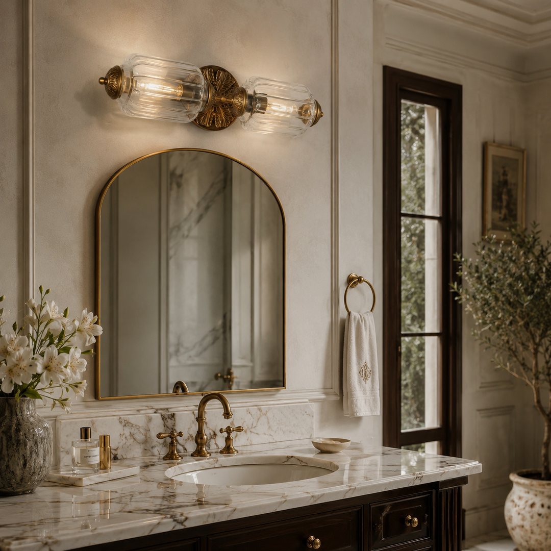 Roslyn Vintage Eloise Milk Glass Vanity Light