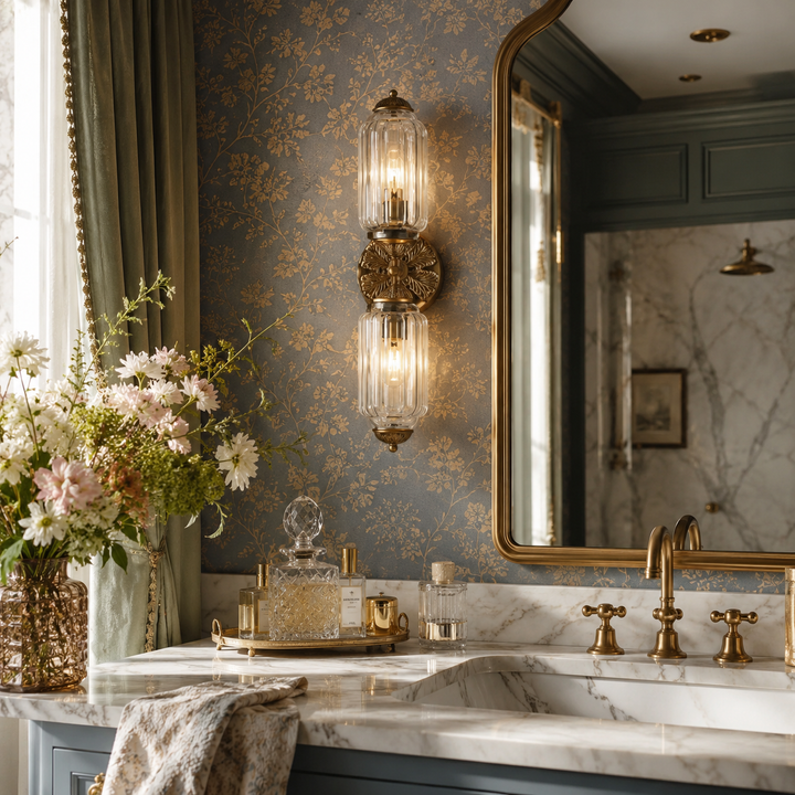 Roslyn Vintage Eloise Milk Glass Vanity Light