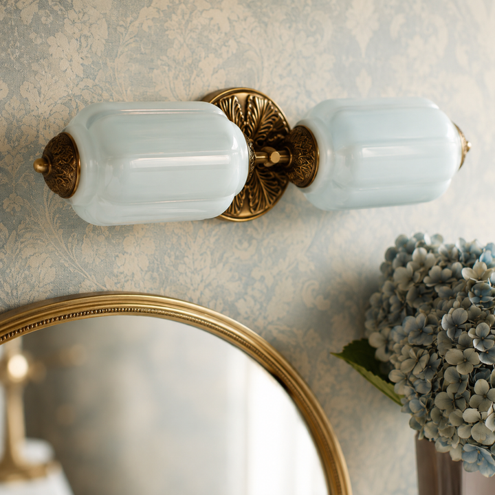 Roslyn Vintage Eloise Milk Glass Vanity Light
