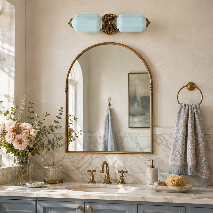 Roslyn Vintage Eloise Milk Glass Vanity Light