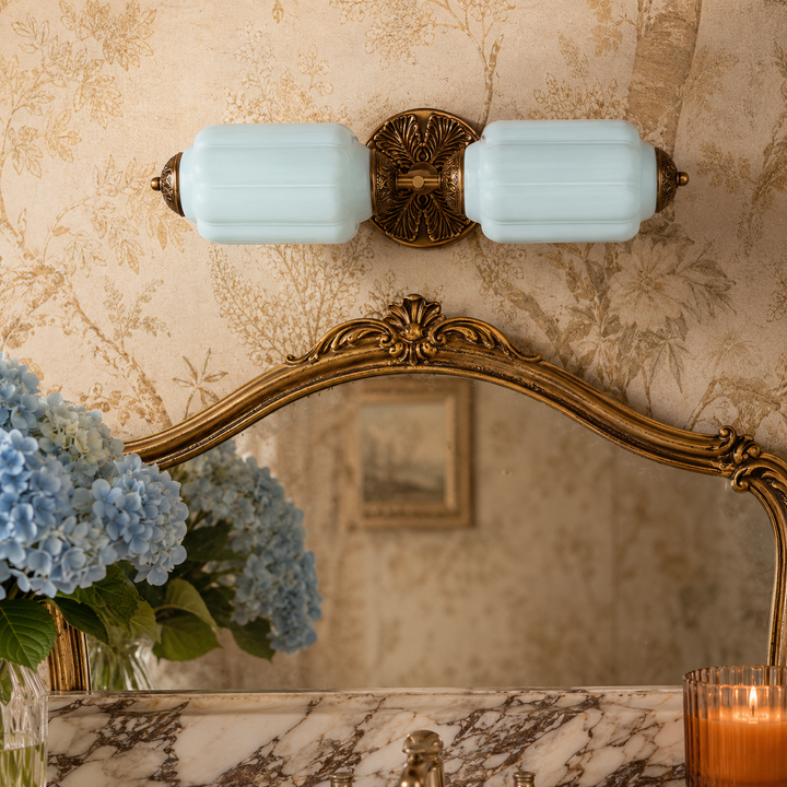Roslyn Vintage Eloise Milk Glass Vanity Light
