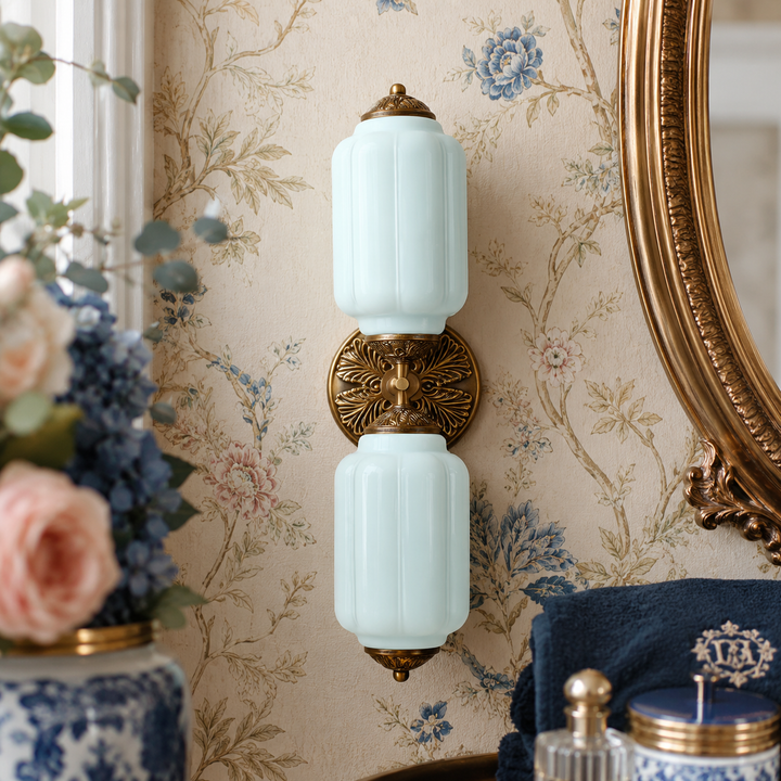 Roslyn Vintage Eloise Milk Glass Vanity Light