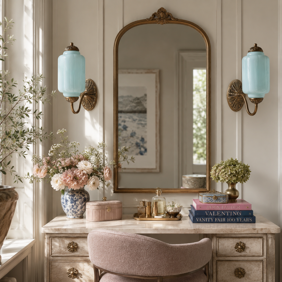 Roslyn Vintage Eloise Milk Glass Wall Sconce