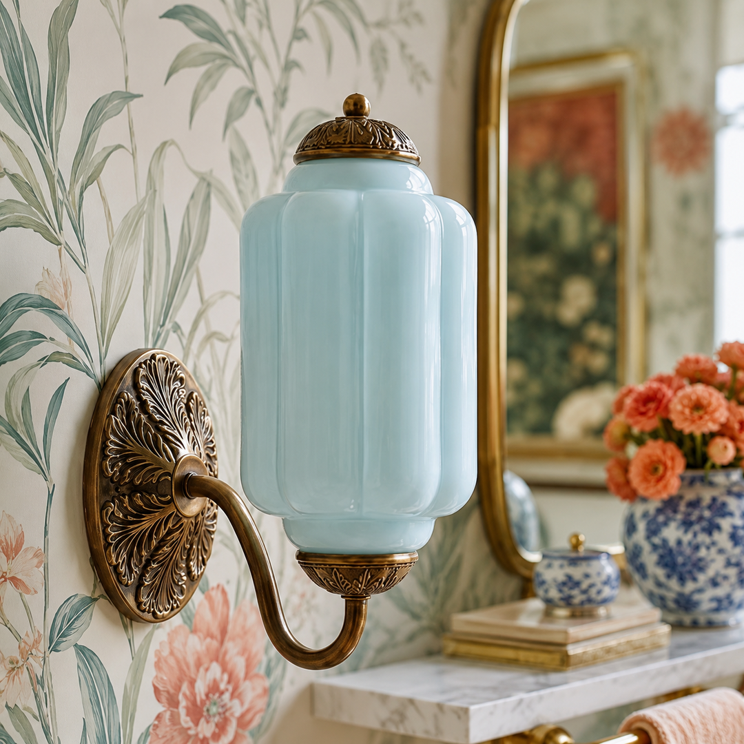 Roslyn Vintage Eloise Milk Glass Wall Sconce