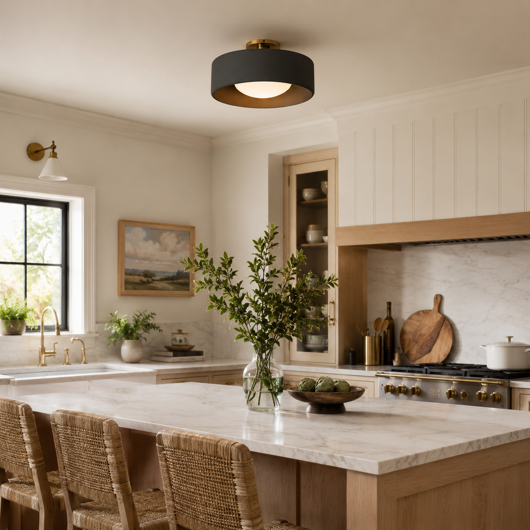 Lenox Porcelain Semi-Flush Mount Ceiling Light