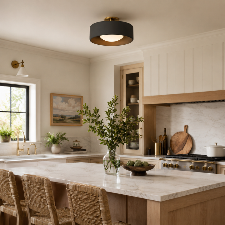 Lenox Porcelain Semi-Flush Mount Ceiling Light