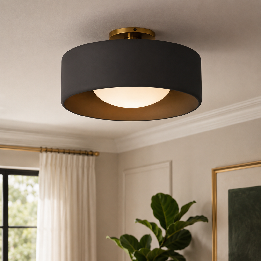 Lenox Porcelain Semi-Flush Mount Ceiling Light