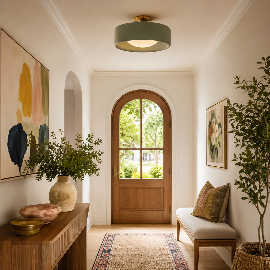Lenox Porcelain Semi-Flush Mount Ceiling Light