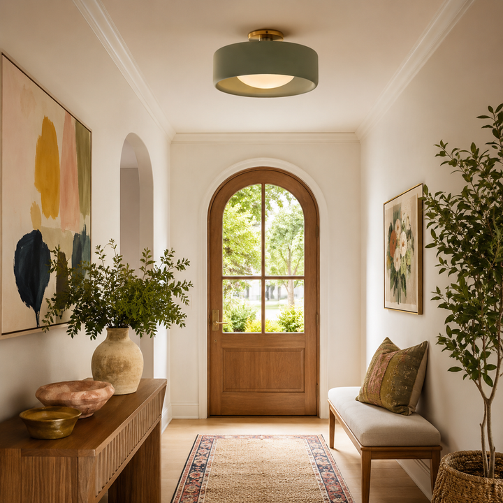 Lenox Porcelain Semi-Flush Mount Ceiling Light