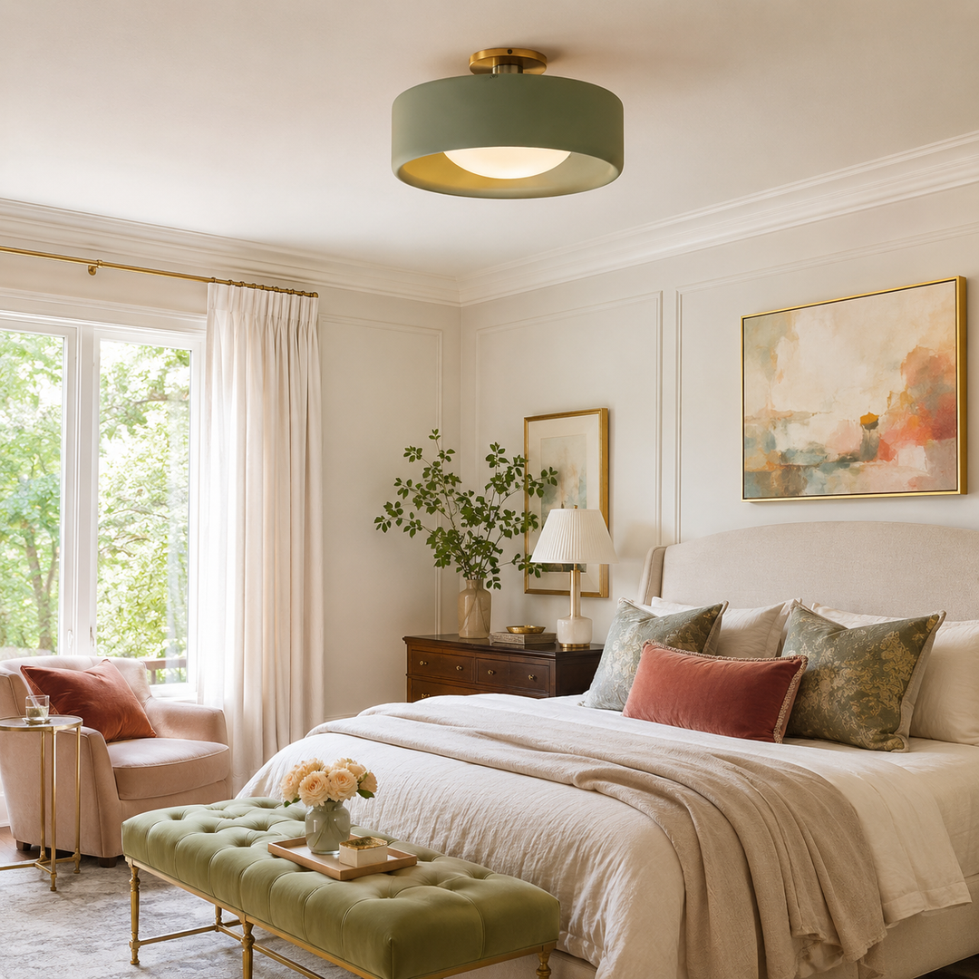 Lenox Porcelain Semi-Flush Mount Ceiling Light