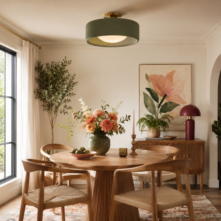 Lenox Porcelain Semi-Flush Mount Ceiling Light