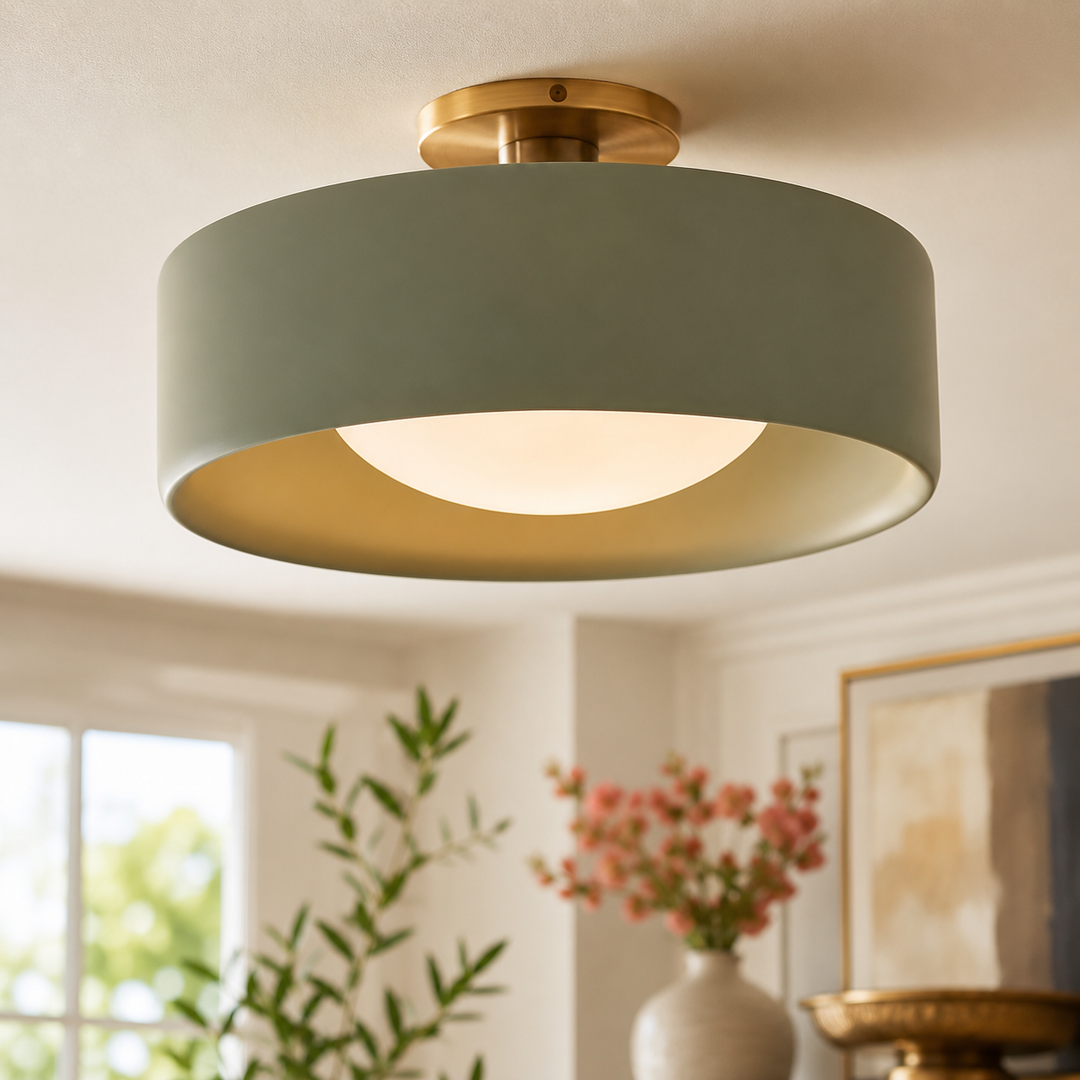Lenox Porcelain Semi-Flush Mount Ceiling Light