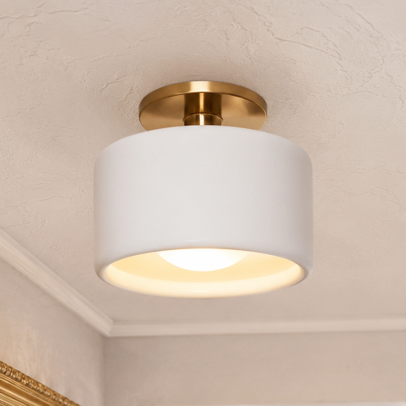 Lenox Porcelain Semi-Flush Mount Ceiling Light