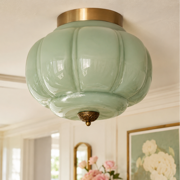 Roslyn Vintage Eloise Milk Glass Ceiling Light