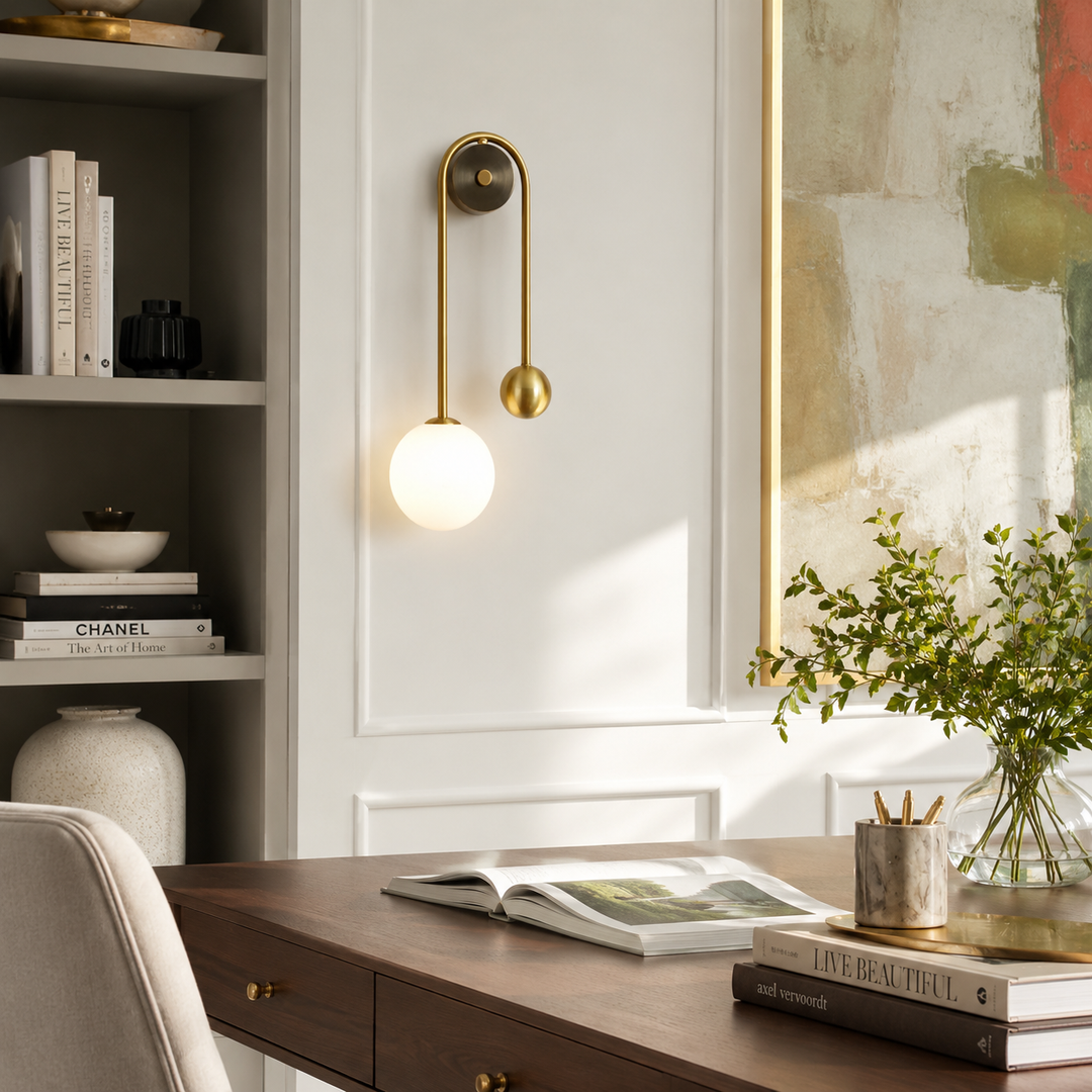 Aldren Gold Globe Wall Sconce