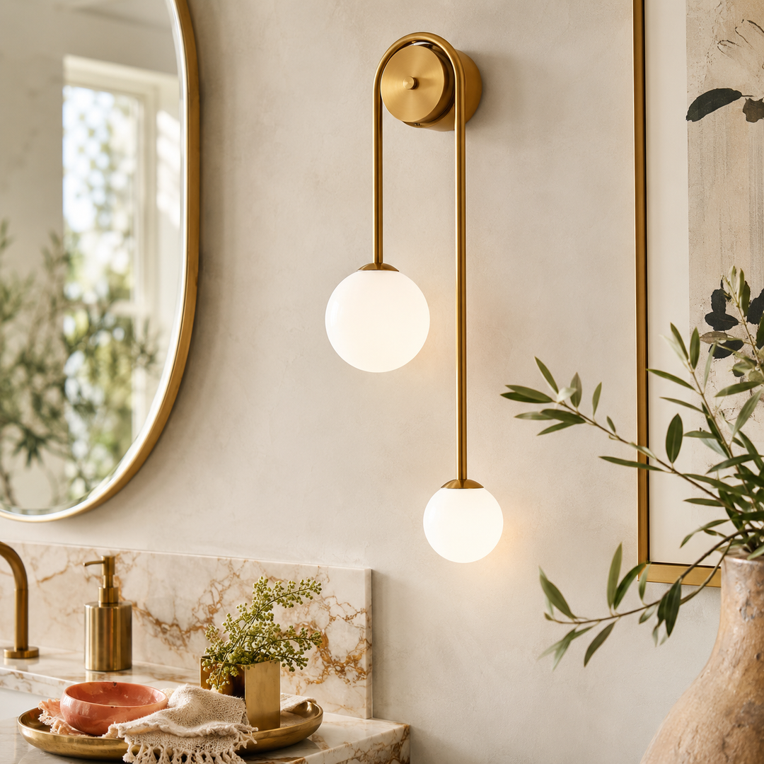 Aldren Gold Globe Wall Sconce