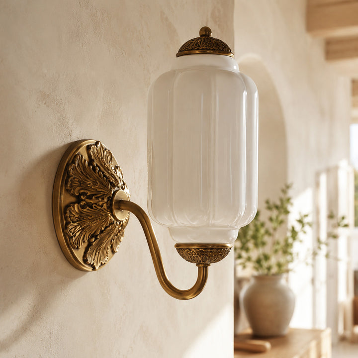 Roslyn Vintage Eloise Milk Glass Wall Sconce