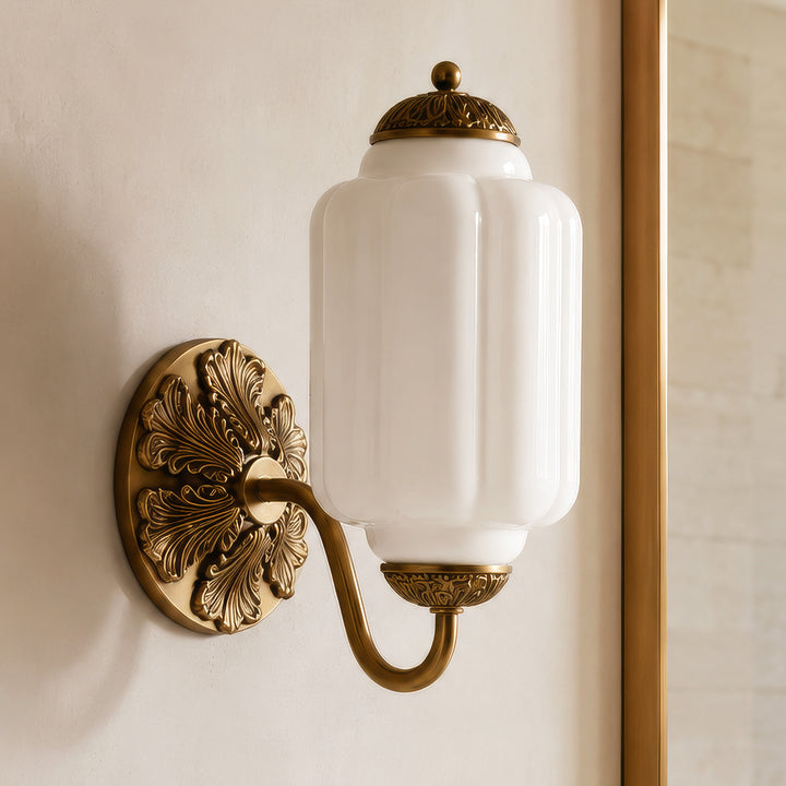 Roslyn Vintage Eloise Milk Glass Wall Sconce