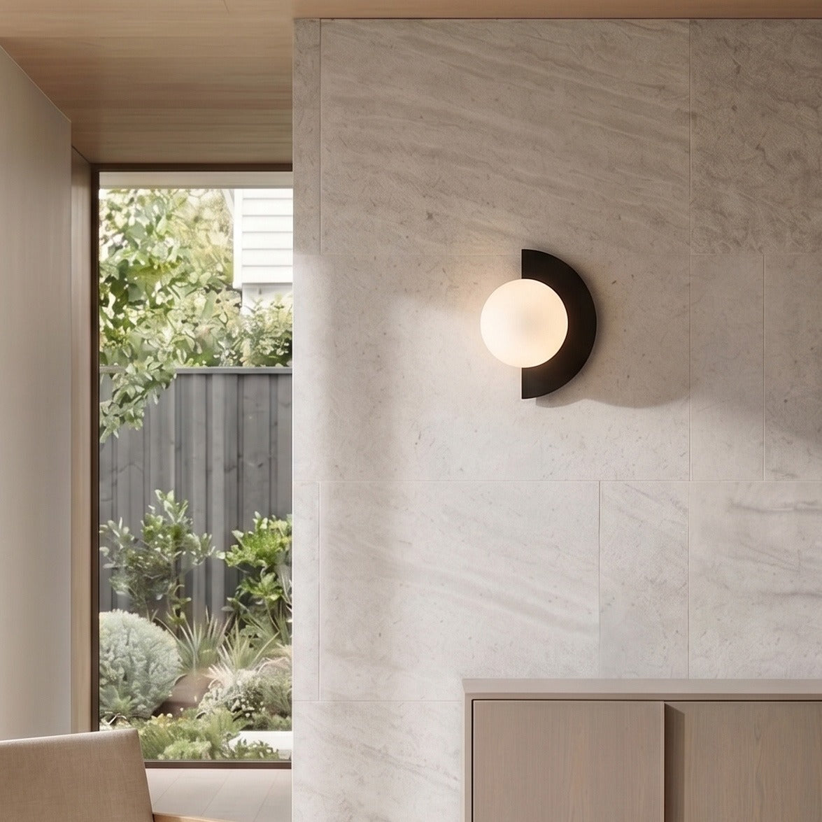 Auren Minimal Glass Orb Wall Sconce Light