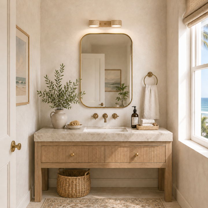 Valen Travertine Adjustable Vanity Light