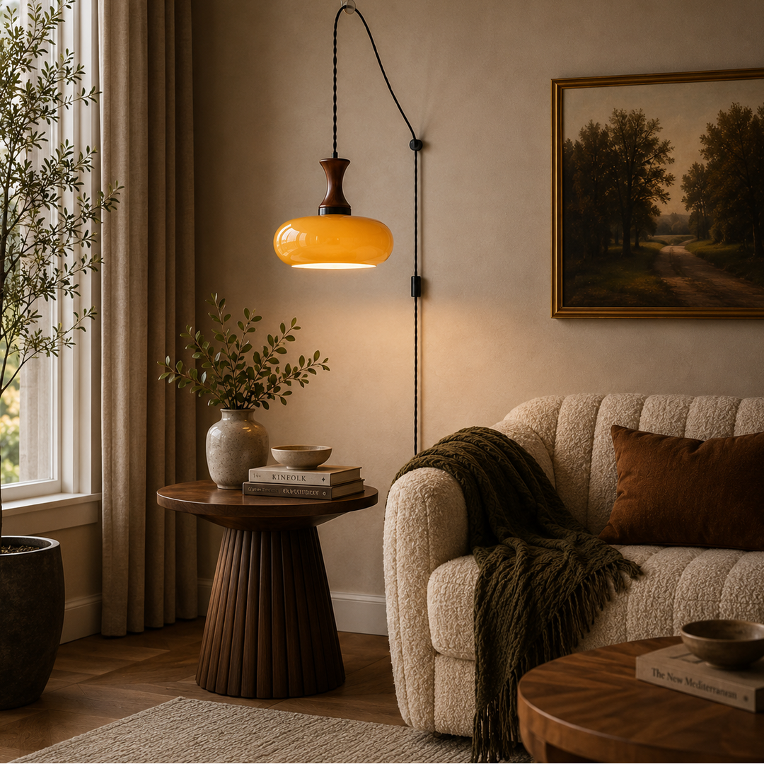 Orien Glass Plug-In Pendant Light